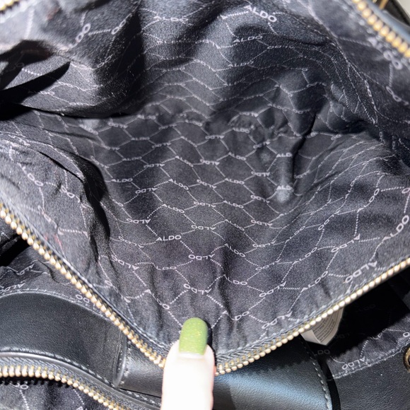 ALDO Black Quilted Shoulder Bag with Floral Scarf - Picture 12 of 14